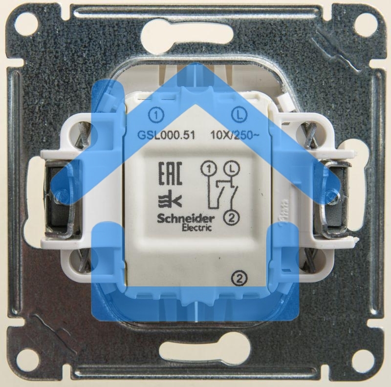 Механизм выключателя 2-кл. СП Glossa сх.5 10А IP20 10AX перламутр SchE GSL000651