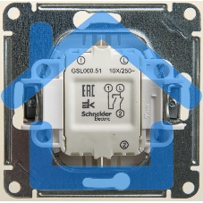 Механизм выключателя 2-кл. СП Glossa сх.5 10А IP20 10AX перламутр SchE GSL000651