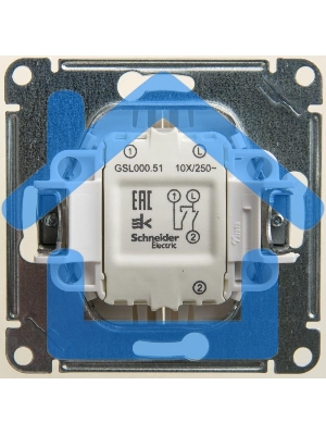 Механизм выключателя 2-кл. СП Glossa сх.5 10А IP20 10AX перламутр SchE GSL000651