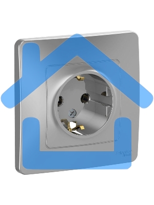 Розетка СП BLANCA 16А 250В без шторок с заземл. алюм. SchE BLNRS001013