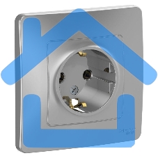 Розетка СП BLANCA 16А 250В без шторок с заземл. алюм. SchE BLNRS001013 Розетка СП BLANCA 16А 250В без шторок с заземл. алюм. SchE BLNRS001013