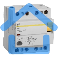 Выключатель дифференциального тока (УЗО) 4п 63А 100мА тип AC ВД1-63 ИЭК MDV10-4-063-100