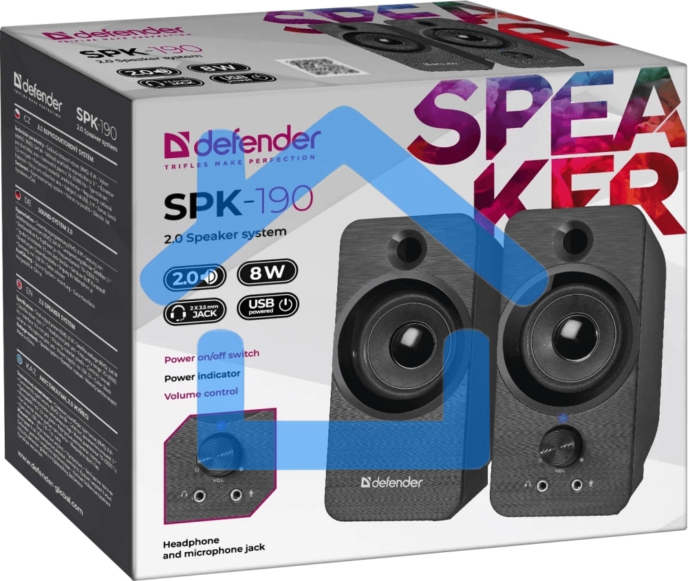 Акустическая система Defender 2.0 SPK-190 черный