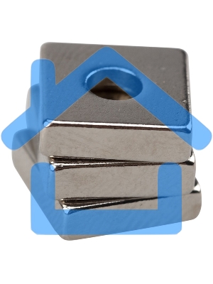 Неодимовый магнитный прямоугольник 10х10х3 мм с зенковкой 6х3,5 мм (упаковка 3 шт.)