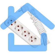 Удлинитель 4х2м с заземл. 16А IP20 Lezard 720-0402-401