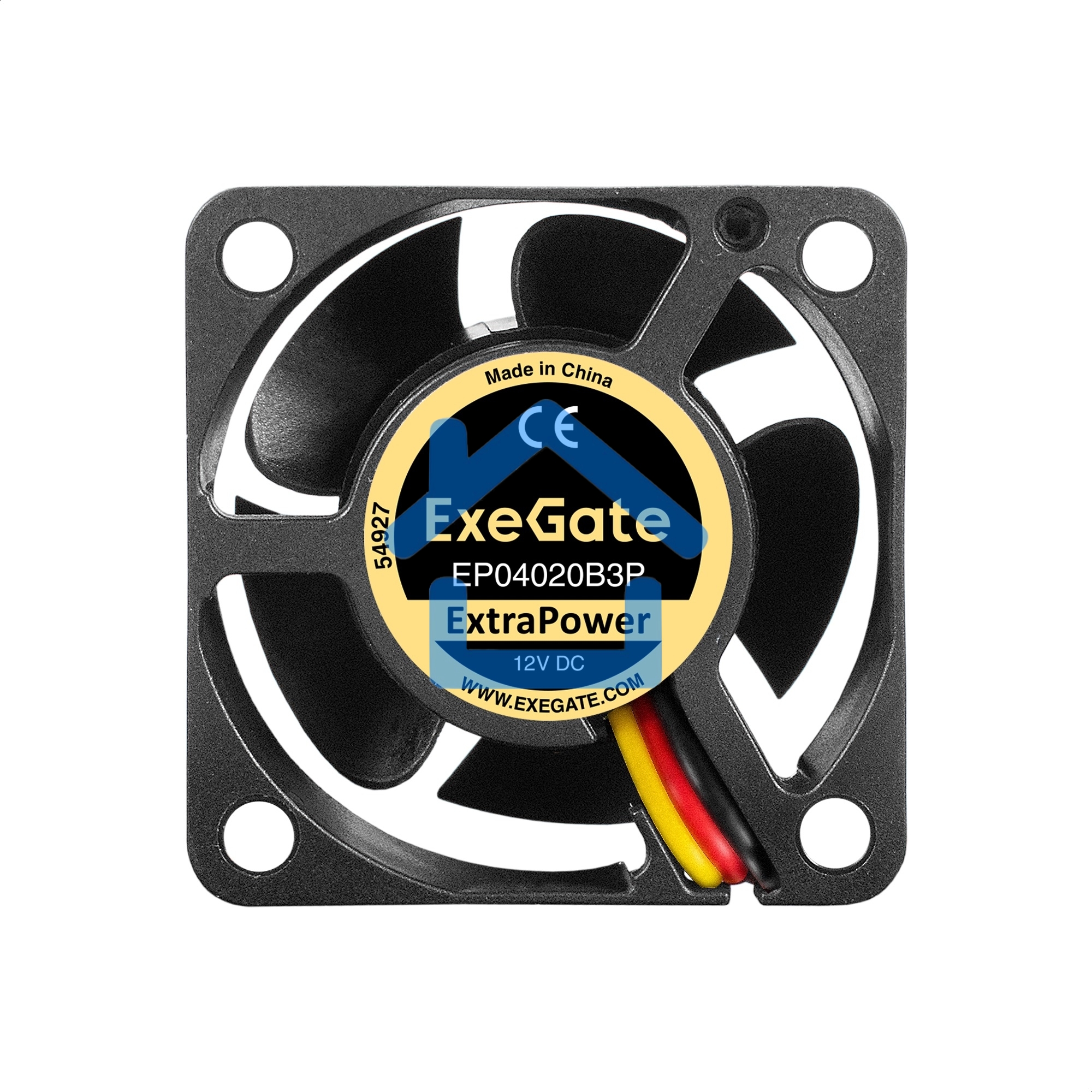 Вентилятор для корпуса ExeGate ExtraPower EP04020B3P черный, 40 мм, 7000 об/мин, 32 дБ, 3 pin