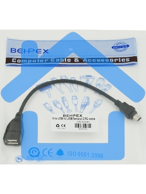 Кабель USB Behpex OTG USB(f)/miniUSB (0.2м)