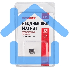 Неодимовый магнитный прямоугольник 10х10х3 мм с зенковкой 6х3,5 мм (упаковка 3 шт.)
