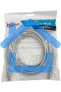 Патч-корд Buro Basic UTP 4 пары cat6 CCA molded 5м серый RJ-45 (m)-RJ-45 (m)