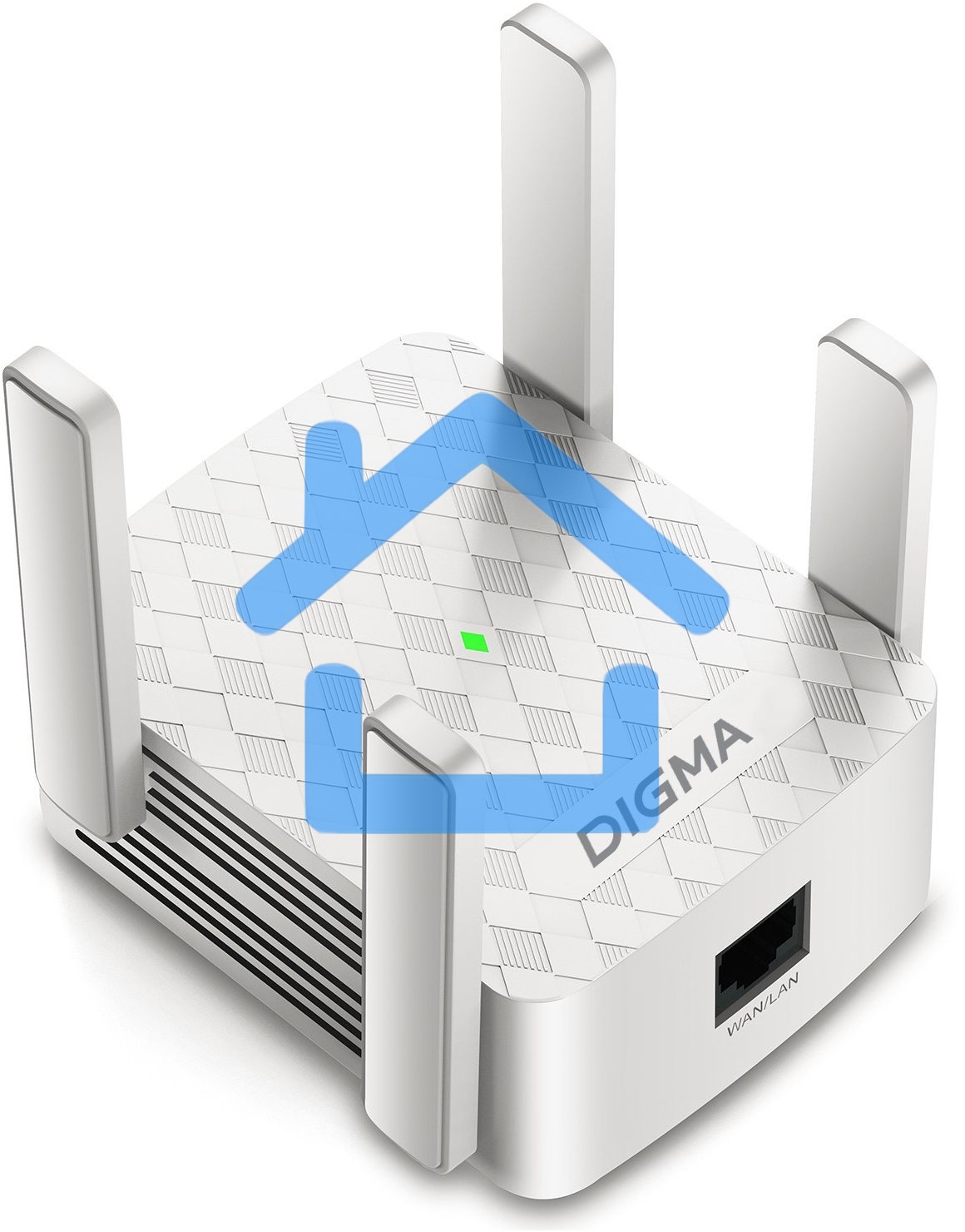 Повторитель беспроводного сигнала Digma D-WR400 AC1200 10/100BASE-TX/Wi-Fi белый