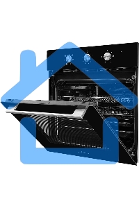 Духовой шкаф MONSHER MOE 6062 Noir, 5 режимов работы, объем духовки 58 л., утапливаемые переключатели, механический таймер, 2 стекла в дверце, энергоэффективность А, цвет: черный,фурнитура серебряная