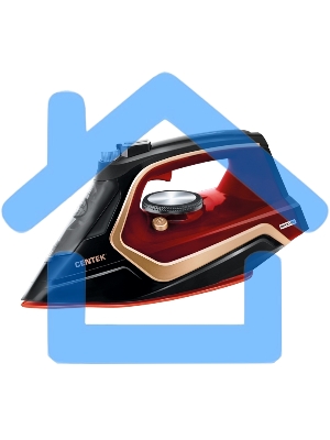 Утюг Centek CT-2313 RED 2600Вт керамическая подошва, 350мл, паровой удар, самоочистка, капля-стоп