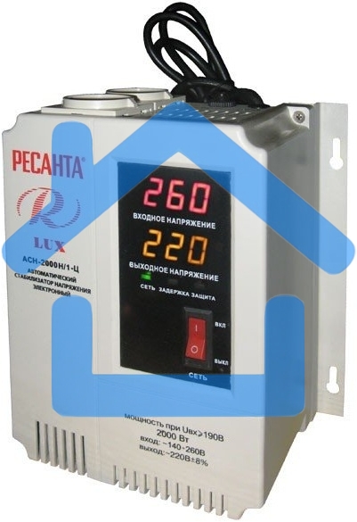 Стабилизатор АСН- 2 000 Н/1-Ц Ресанта Lux