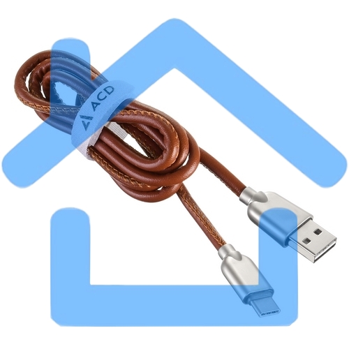 Кабель USB ACD-Allure Type-C ~ USB-A Кожа, 1м, коричневый (ACD-U926-C2N)