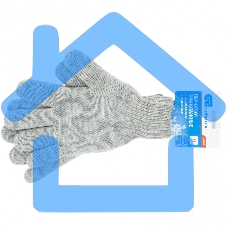 Перчатки трикотажные, акрил, двойные, серая туча, двойная манжета, Россия Сибртех