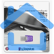 Флешка USB Kingston 128 Gb DataTraveler microDuo 3C DTDUO3CG3/128 Gb USB 3.0 фиолетовый