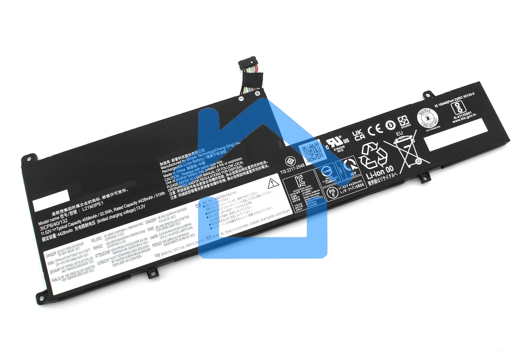 Аккумуляторная батарея для Lenovo Flex 5 14IAU7 (L21M3PE1) 11.52V 52.5Wh