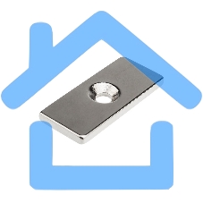 Неодимовый магнитный прямоугольник 35х15х3 мм с зенковкой 8х4 мм (упаковка 1 шт.)