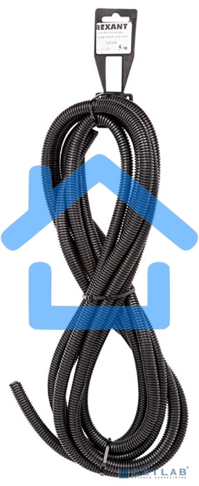 Трубa автомобильная гофрированная ПП Rexant, Ø4,6 мм, разрезная, бухтa 5 м/уп.