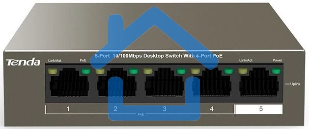 Коммутатор Tenda TEF1105P-4-63W 5PORT 10/100M