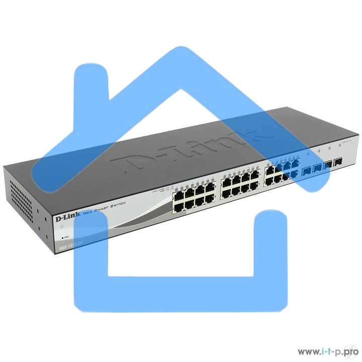 Коммутатор D-Link DGS-1210-28MP/ME/B1A Управляемый коммутатор 2 уровня с 24 портами 10/100/1000Base-T и 4 портами 1000Base-X SFP (24 порта с поддержкой PoE 802.3af/802.3at (30 Вт), PoE-бюджет 370 Вт)