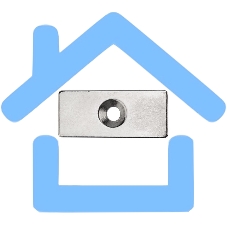 Неодимовый магнитный прямоугольник 35х15х3 мм с зенковкой 8х4 мм (упаковка 1 шт.)