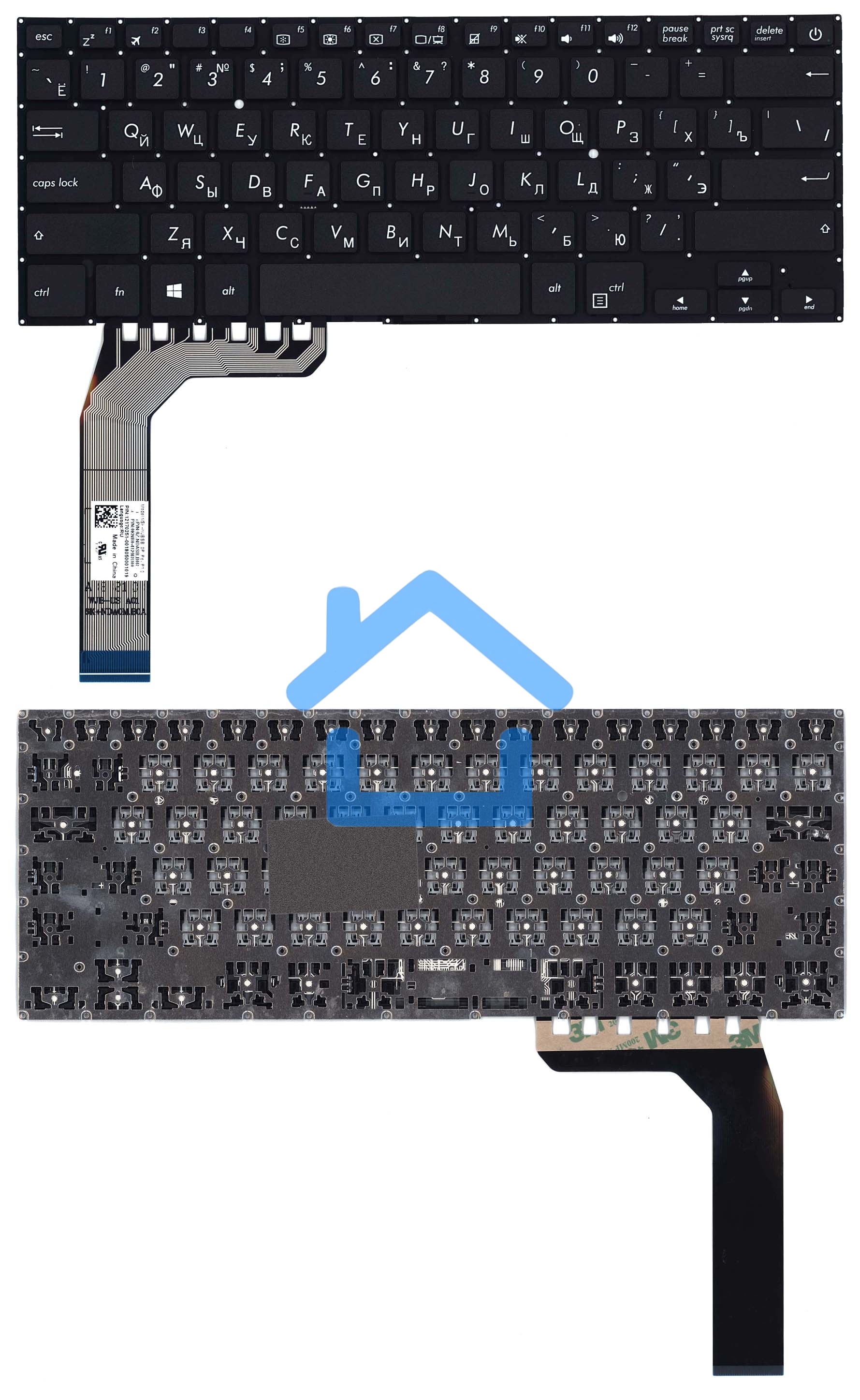 Клавиатура для ноутбука Asus X407 черная
