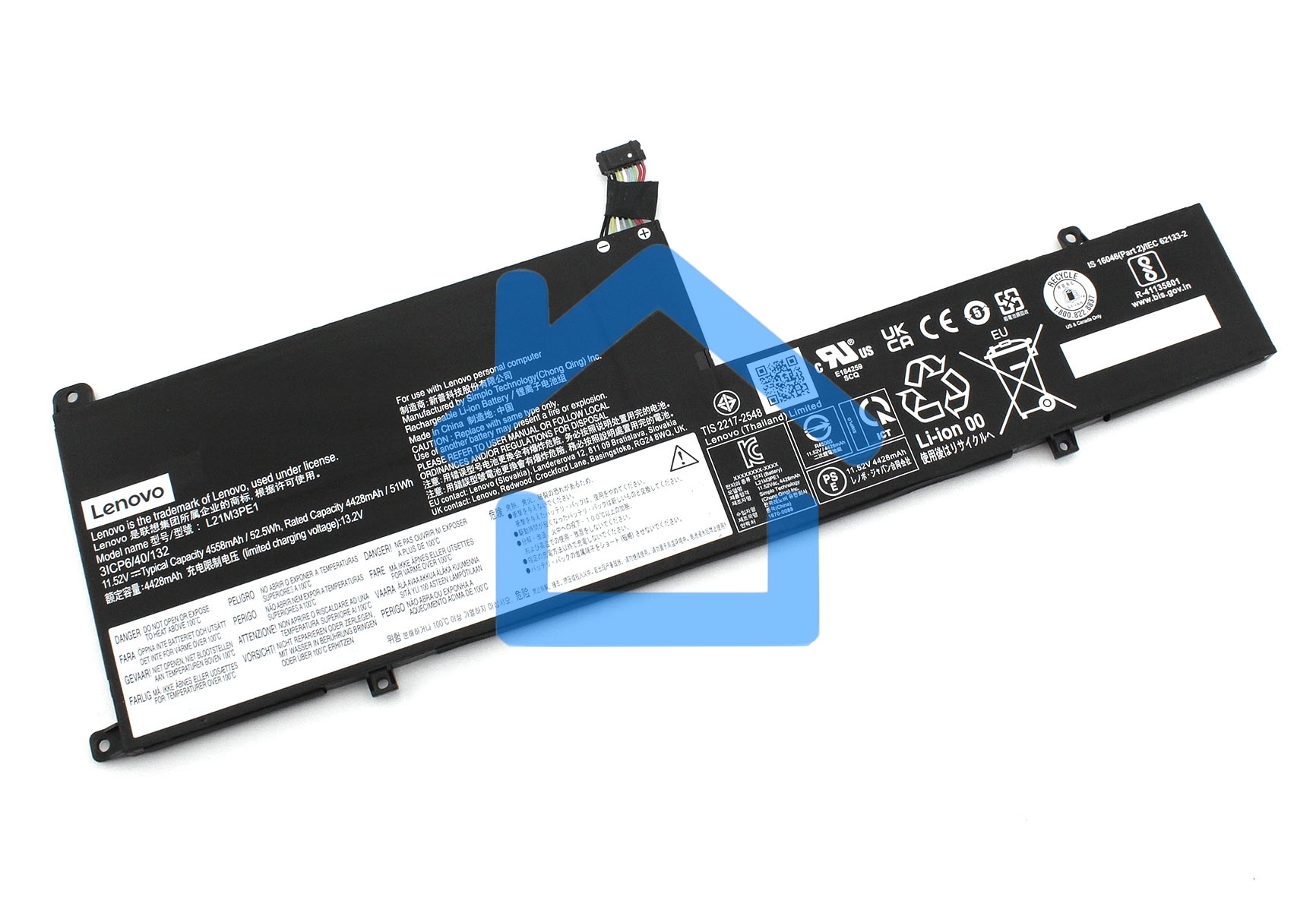 Аккумуляторная батарея для Lenovo Flex 5 14IAU7 (L21M3PE1) 11.52V 52.5Wh