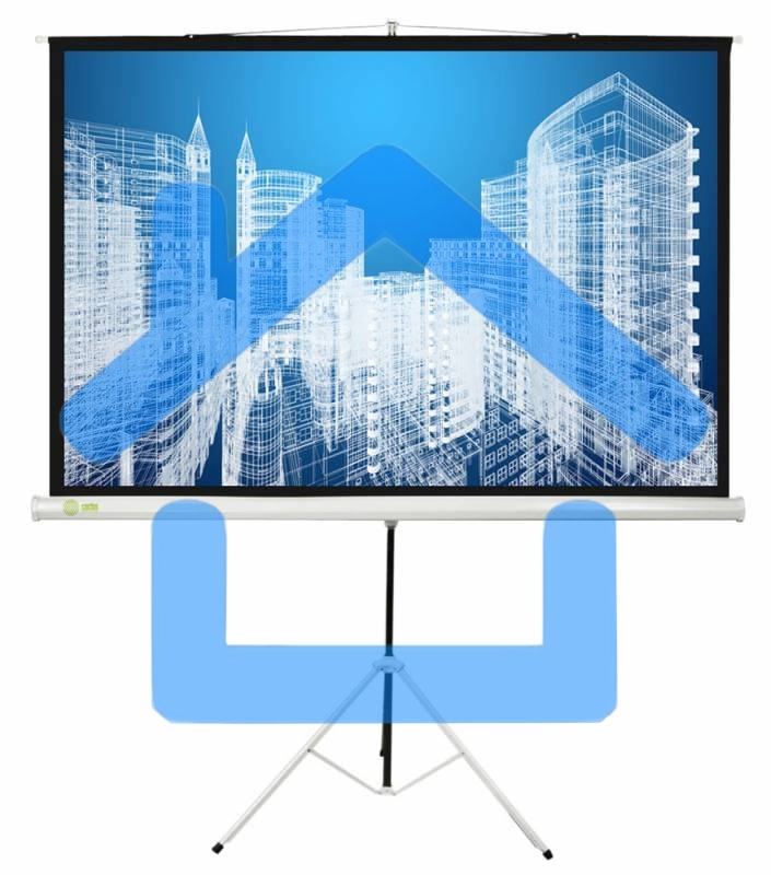 Экран Cactus 104.4x186см Triscreen CS-PST-104x186 1:1 напольный рулонный белый