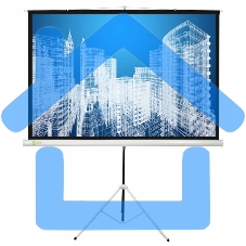 Экран Cactus 104.4x186см Triscreen CS-PST-104x186 1:1 напольный рулонный белый