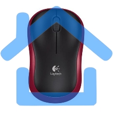 Мышь беспроводная Logitech M185, красный, 1000 dpi, радиоканал, USB, кнопки - 3