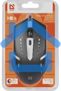 Мышь проводная Defender Hit MB-601 черный, 1200 dpi, USB, кнопки - 4