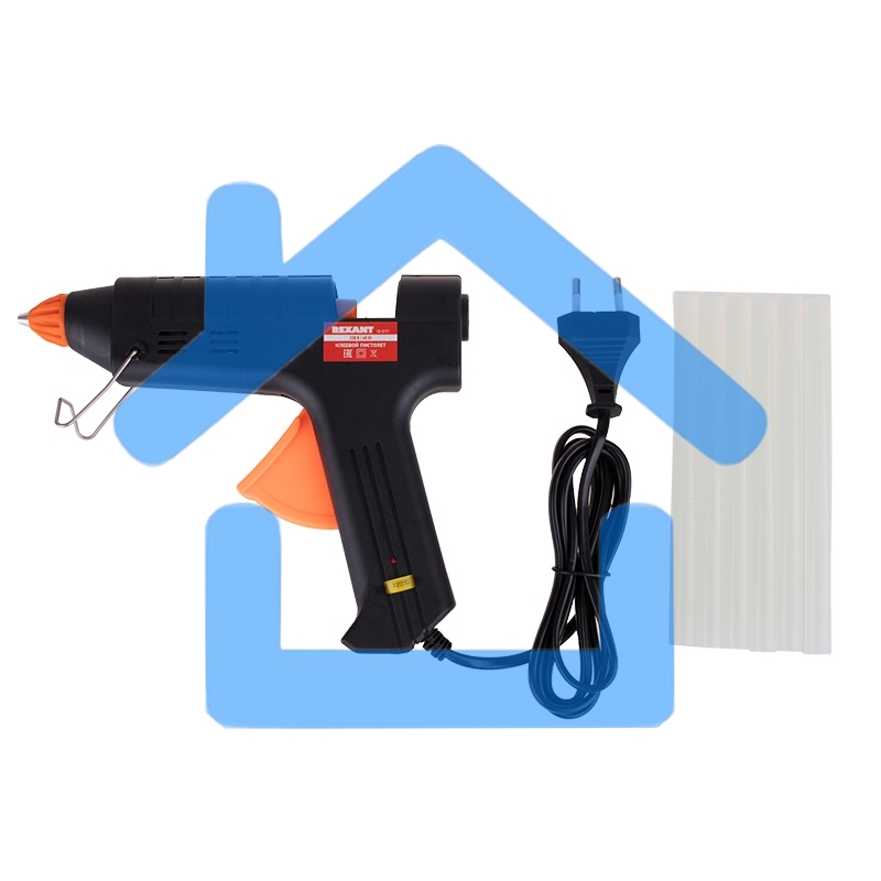 Пистолет клеевой Rexant, 60 Вт, Ø11 мм, настройка температуры 120-240℃, кейс