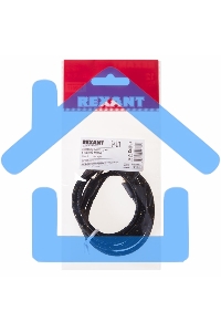 Аудиокабель AUX Rexant 3.5 мм в тканевой оплетке 1 м черный