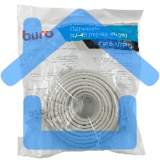 Патч-корд Buro Basic UTP 4 пары cat6 CCA molded 20м серый RJ-45 (m)-RJ-45 (m)
