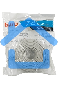 Патч-корд Buro Basic UTP 4 пары cat6 CCA molded 20м серый RJ-45 (m)-RJ-45 (m)