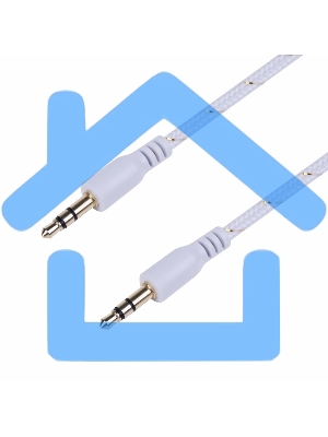 Аудиокабель AUX Rexant 3.5 мм в тканевой оплетке 1 м белый