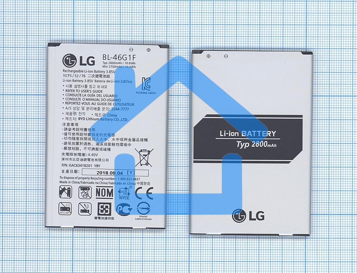 Аккумуляторная батарея BL-46G1F для LG Grace, K10 2017 2700mAh / 10.40Wh 3,85V