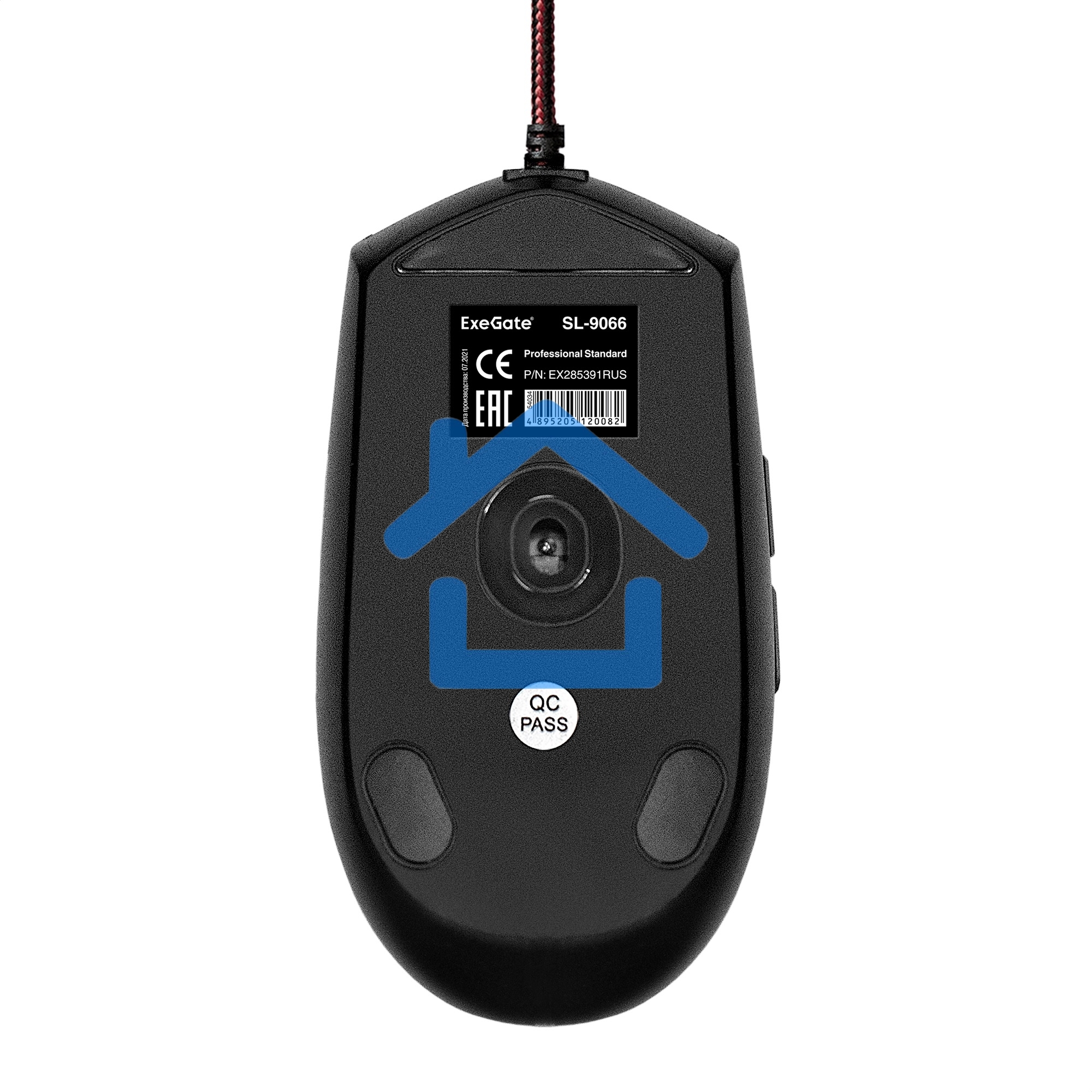 Мышь проводная ExeGate SL-9066 черный, 2400 dpi, USB, кнопки - 6