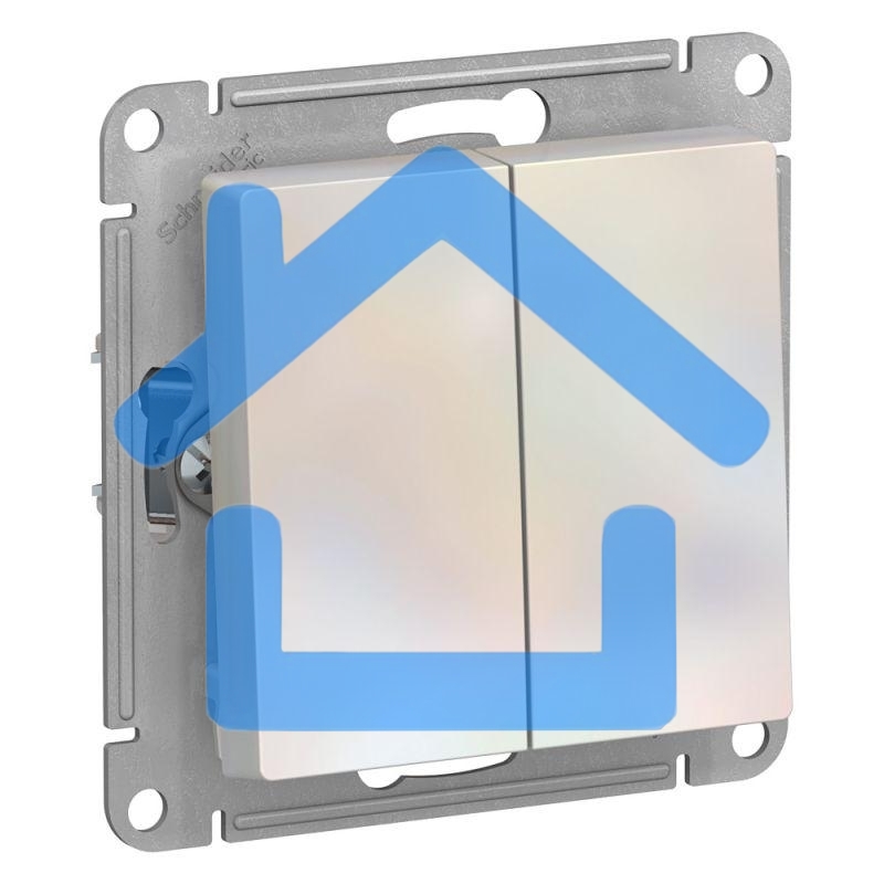 Механизм переключателя проходного 2-кл. СП AtlasDesign 10А IP20 (сх. 6/2) 10AX жемчуж.