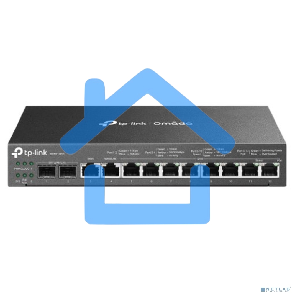 Гигабитный VPN-маршрутизатор TP-Link ER7212PC Omada с портами PoE+ и контроллером