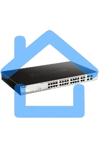 Коммутатор D-Link DGS-1210-28P/FL1A, L2 Managed Switch with 24 10/100/1000Base-T ports and 4 100/1000Base-T/SFP combo-ports (24 PoE ports 802.3af/802.3at (30 W), PoE Budget 193 W).8K Mac address, 802.3x Flow Co