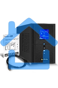Источник бесперебойного питания ExeGate SineTower SN-1500.LCD.AVR.2SH.1C13.USB 1500VA/1200W, чистая синусоида, LCD дисплей, AVR, 2*Schuko+1*C13, USB, линейно-интерактивный, черный