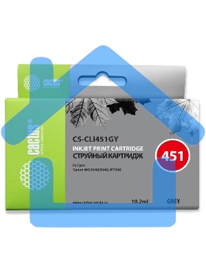 Картридж струйный Cactus CS-CLI451GY серый (10.2 мл) для Canon MG 6340/5440/IP7240