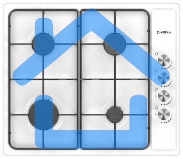 Газовая варочная панель Darina T1 BGM 341 11 W белый