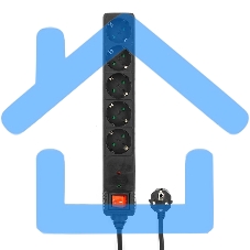 Сетевой фильтр Energenie Сетевой фильтр SPG5-C-10 3m. 16А. черный