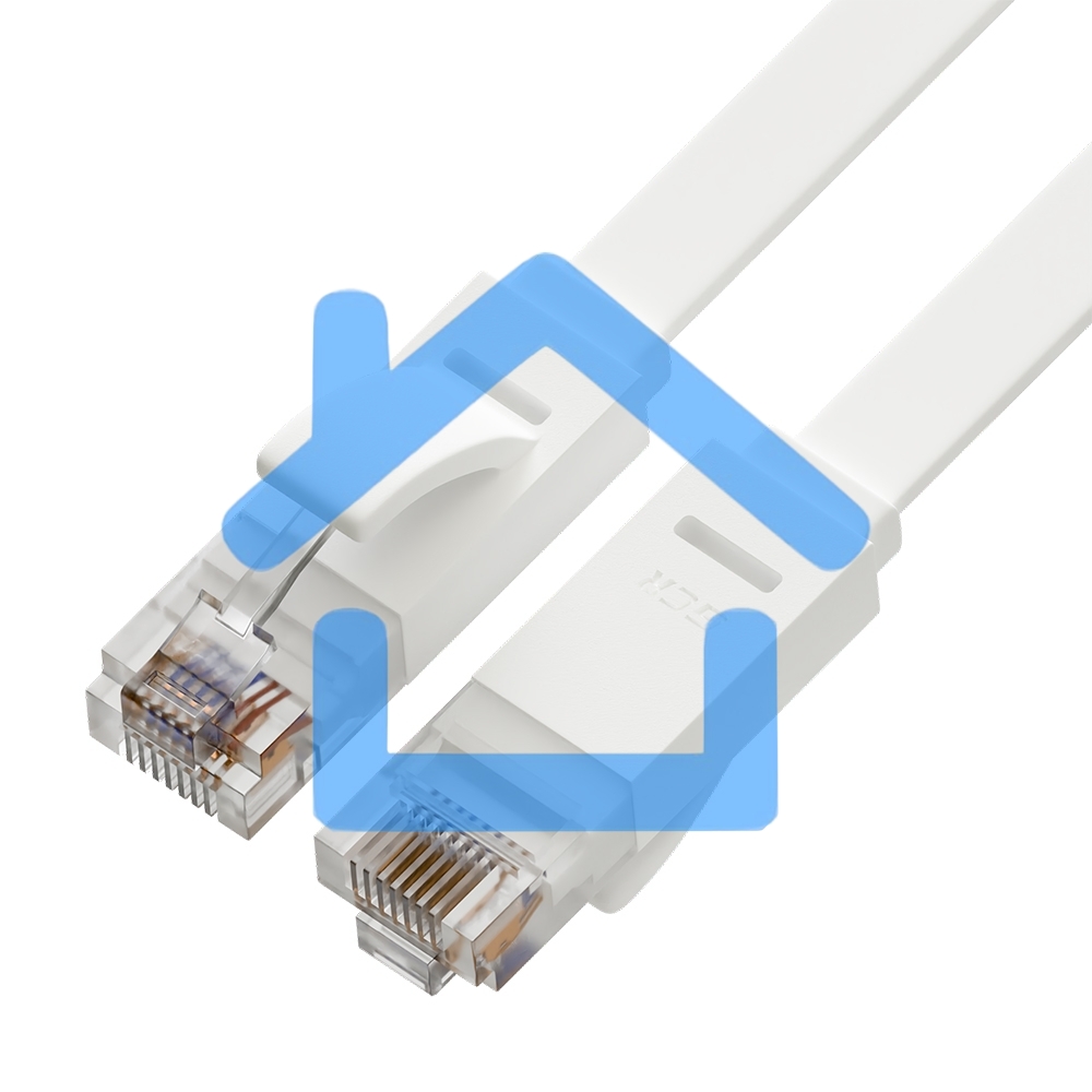 Патч-корд Greenconnect PROF плоский прямой 10.0m, UTP медь кат.6, белый, 30 AWG, ethernet high speed 10 Гбит/с, RJ45, T568B, GCR-51789