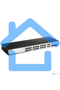 Коммутатор управляемый L2 D-Link DGS-1210-28/FL2A с 24 портами 10/100/1000Base-T и 4 комбо-портами 100/1000Base-T/SFP