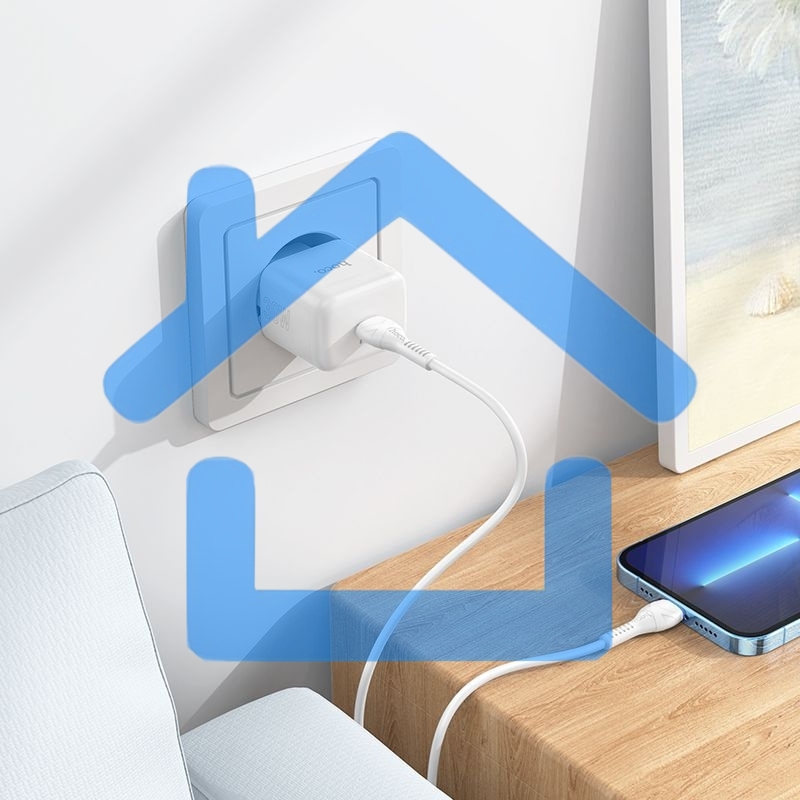 Сетевое зарядное устройство Hoco N32 Glory White 30W 3A+2A+1.5A (PD+QC+AFC) USB Type-C универсальное белый