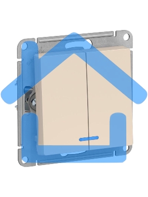 Механизм выключателя 2-кл. СП AtlasDesign 10А IP20 (сх. 5а) 10AX с подсветкой беж.